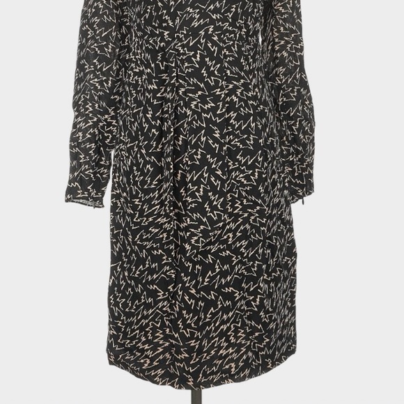 Reiss Julia NWT Black Zigzag Print Plunge Mini Dress Size 4‎ - Picture 6 of 16